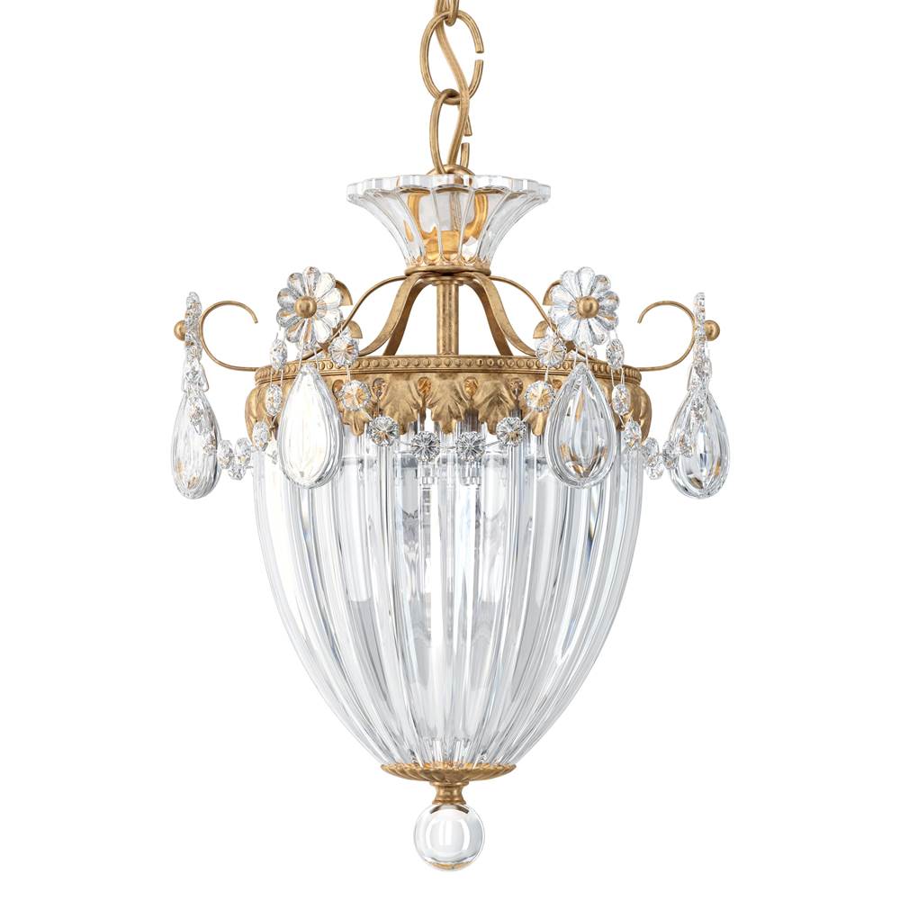 Schonbek Bagatelle 3 Light 110V Pendant in French Gold with Clear Crystals From Swarovski®