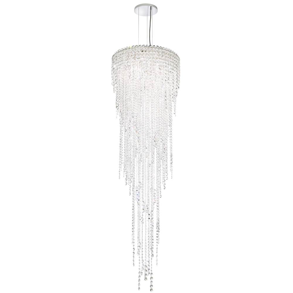 Schonbek Chantant 5 Light 120V Pendant in Polished Stainless Steel with Clear Optic Crystal