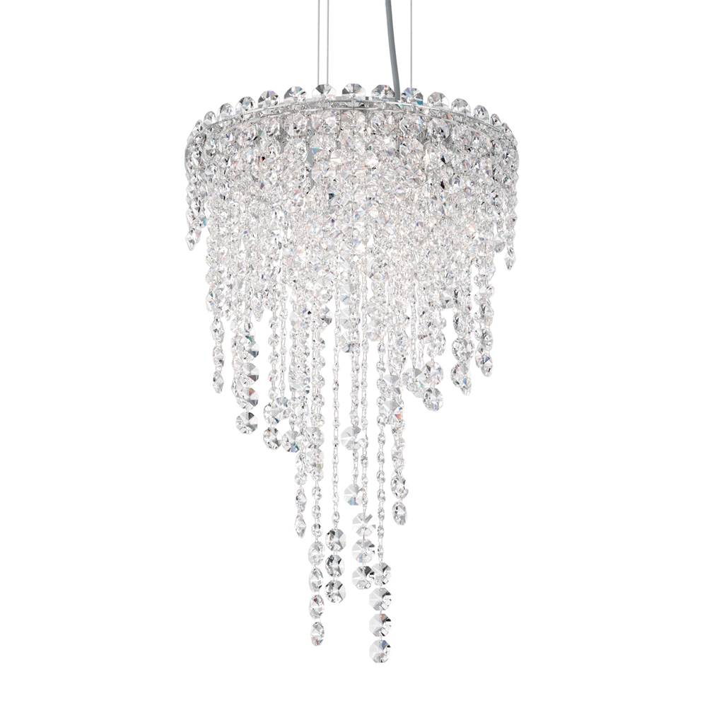 Schonbek Chantant 4 Light 120V Pendant in Polished Stainless Steel with Clear Optic Crystal