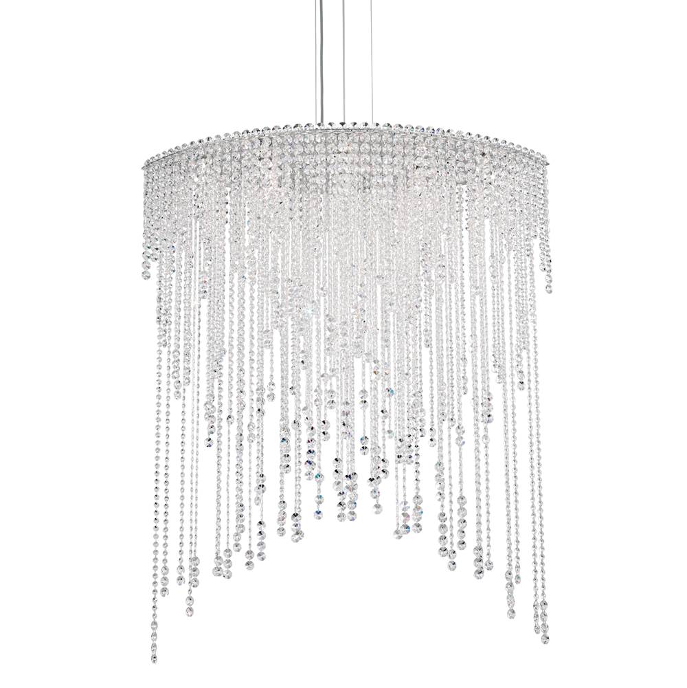 Schonbek Chantant 8 Light 120V Pendant in Polished Stainless Steel with Clear Optic Crystal