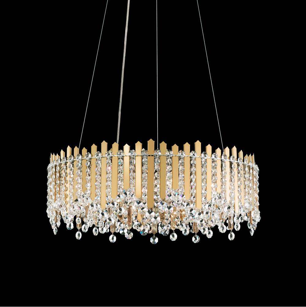 Schonbek Chatter 12 Light 120V Pendant in Polished Stainless Steel with Clear Radiance Crystal