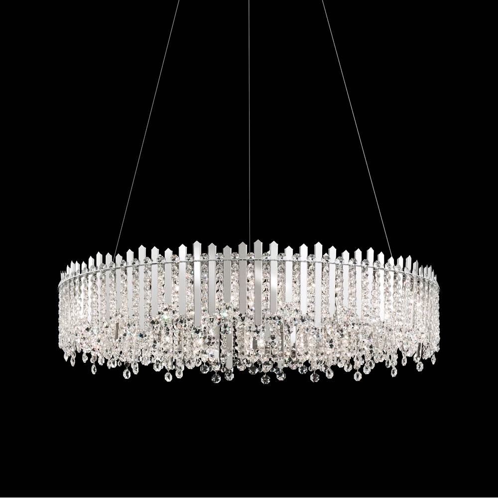 Schonbek Chatter 18 Light 120V Pendant in Polished Stainless Steel with Clear Optic Crystal