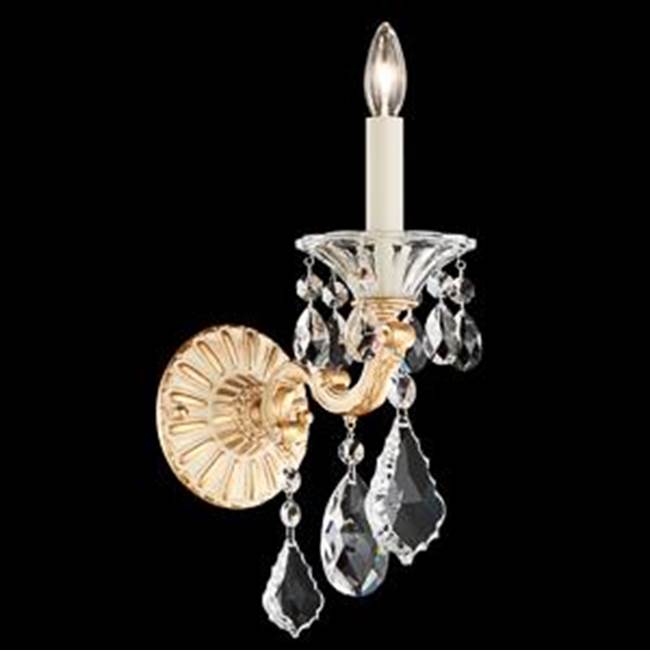 Schonbek La Scala 1 Light 110V Wall Sconce in Florentine Bronze with Clear Crystals From Swarovski