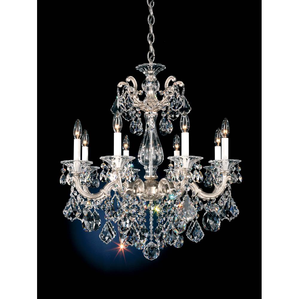 Schonbek La Scala 8 Light 120V Chandelier in French Gold with Clear Radiance Crystal