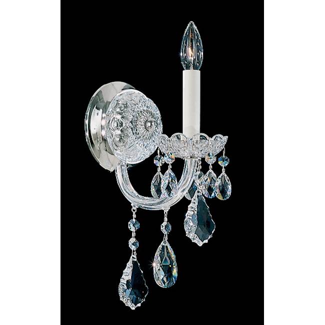 Schonbek Olde World 1 Light 120V Wall Sconce in Polished Silver with Clear Radiance Crystal