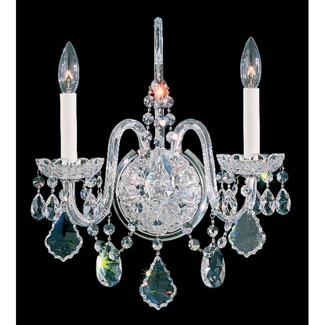 Schonbek Olde World 2 Light 120V Wall Sconce in Polished Silver with Clear Radiance Crystal