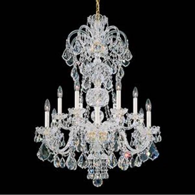 Schonbek Olde World 12 Light 110V Chandelier in Rich Auerelia Gold with Clear Heritage Crystals