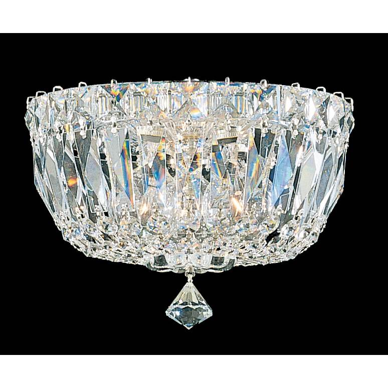 Schonbek Petit Crystal Deluxe 3 Light 120V Flush Mount in Aurelia with Clear Optic Crystal