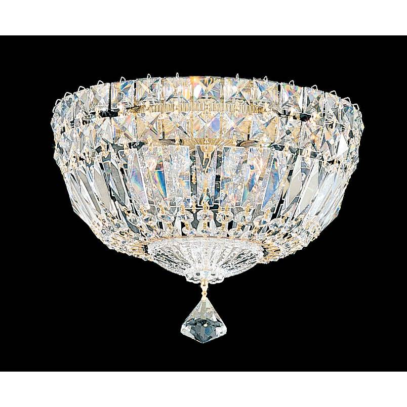 Schonbek Petit Crystal Deluxe 4 Light 120V Flush Mount in Aurelia with Clear Optic Crystal