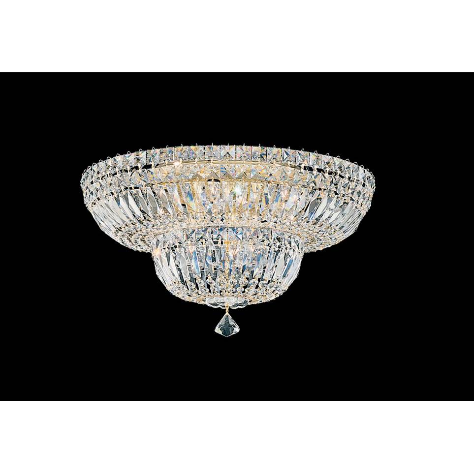 Schonbek Petit Crystal Deluxe 9 Light 120V Flush Mount in Polished Silver with Clear Optic Crystal