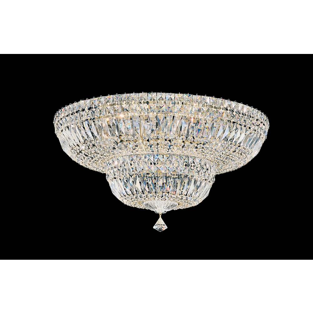 Schonbek Petit Crystal Deluxe 13 Light 120V Flush Mount in Polished Silver with Clear Optic Crystal