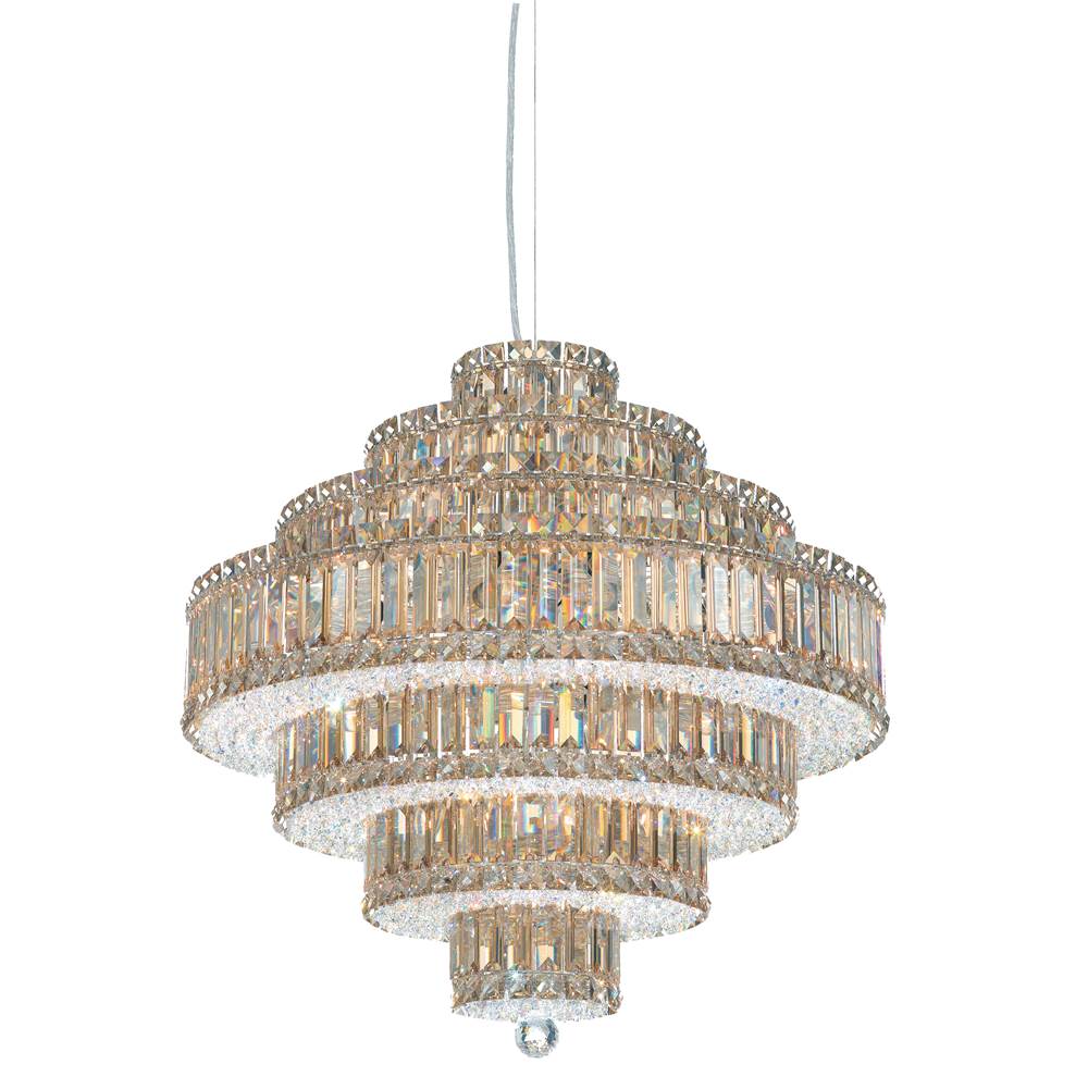 Schonbek Plaza 25 Light 120V Pendant in Polished Stainless Steel with Clear Optic Crystal