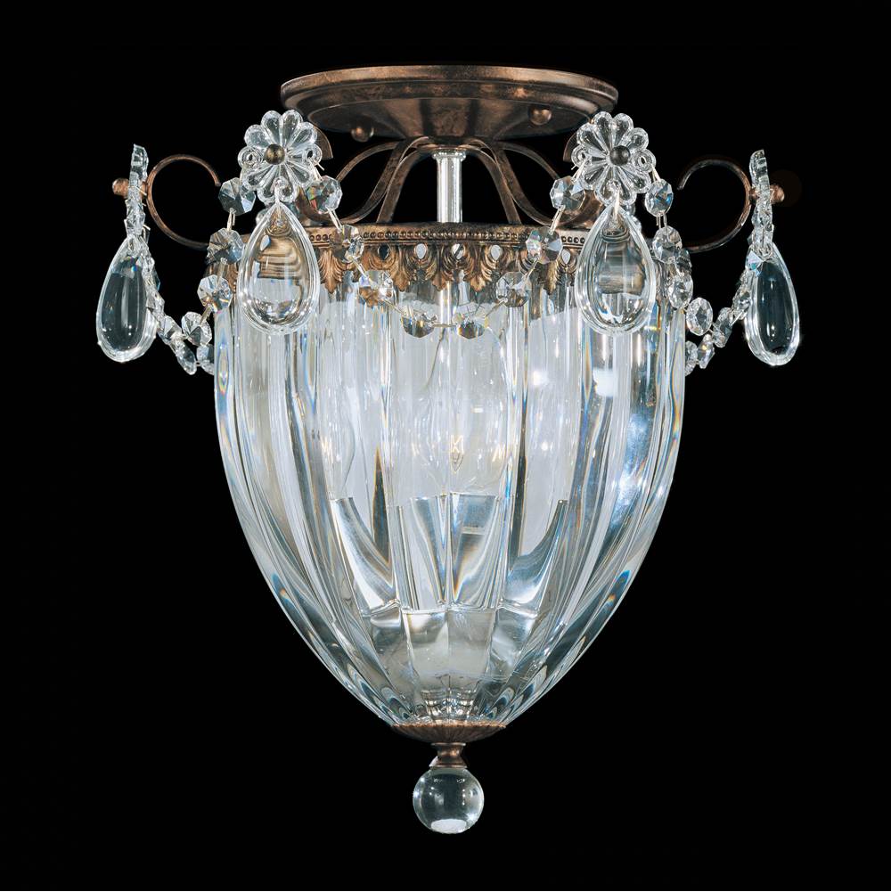 Schonbek Bagatelle 3 Light 110V Close to Ceiling in Heirloom Bronze with Clear Crystals From Swarovski®