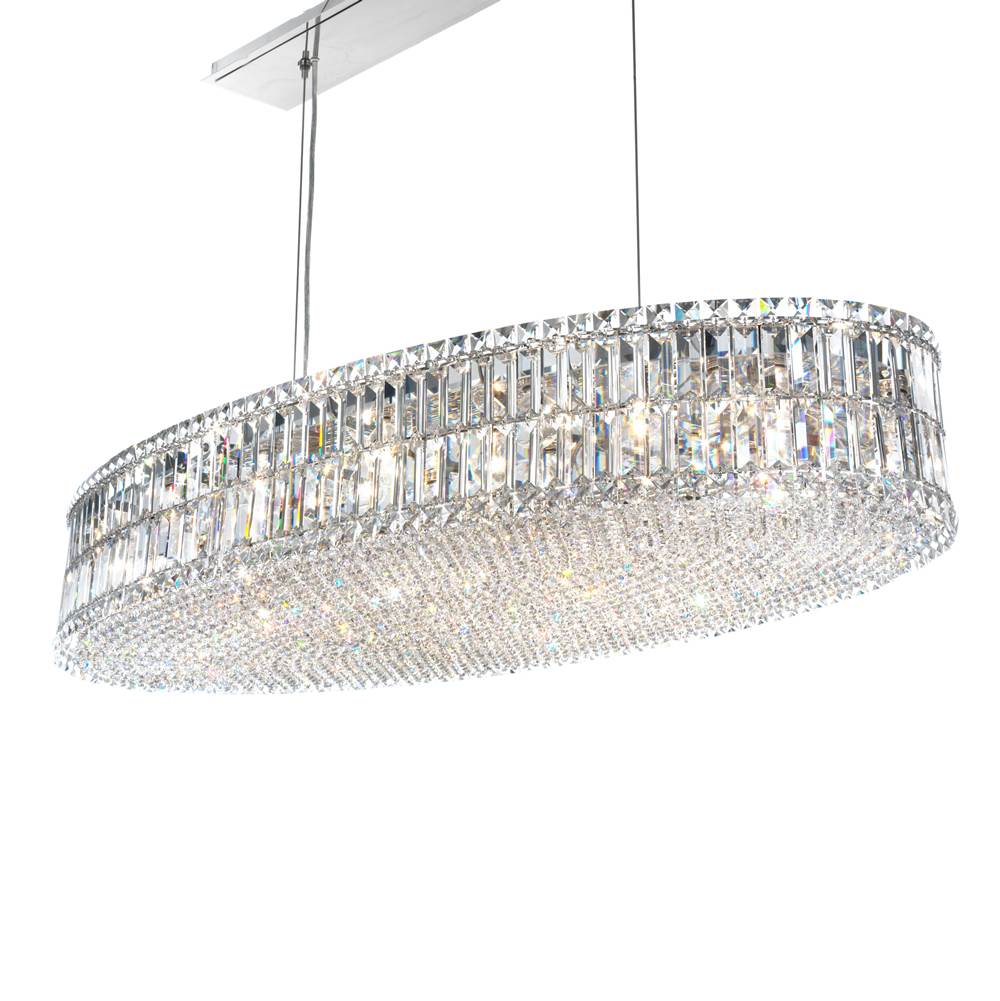 Schonbek Plaza 24 Light 110V Pendant in Stainless Steel with Clear Crystals From Swarovski®