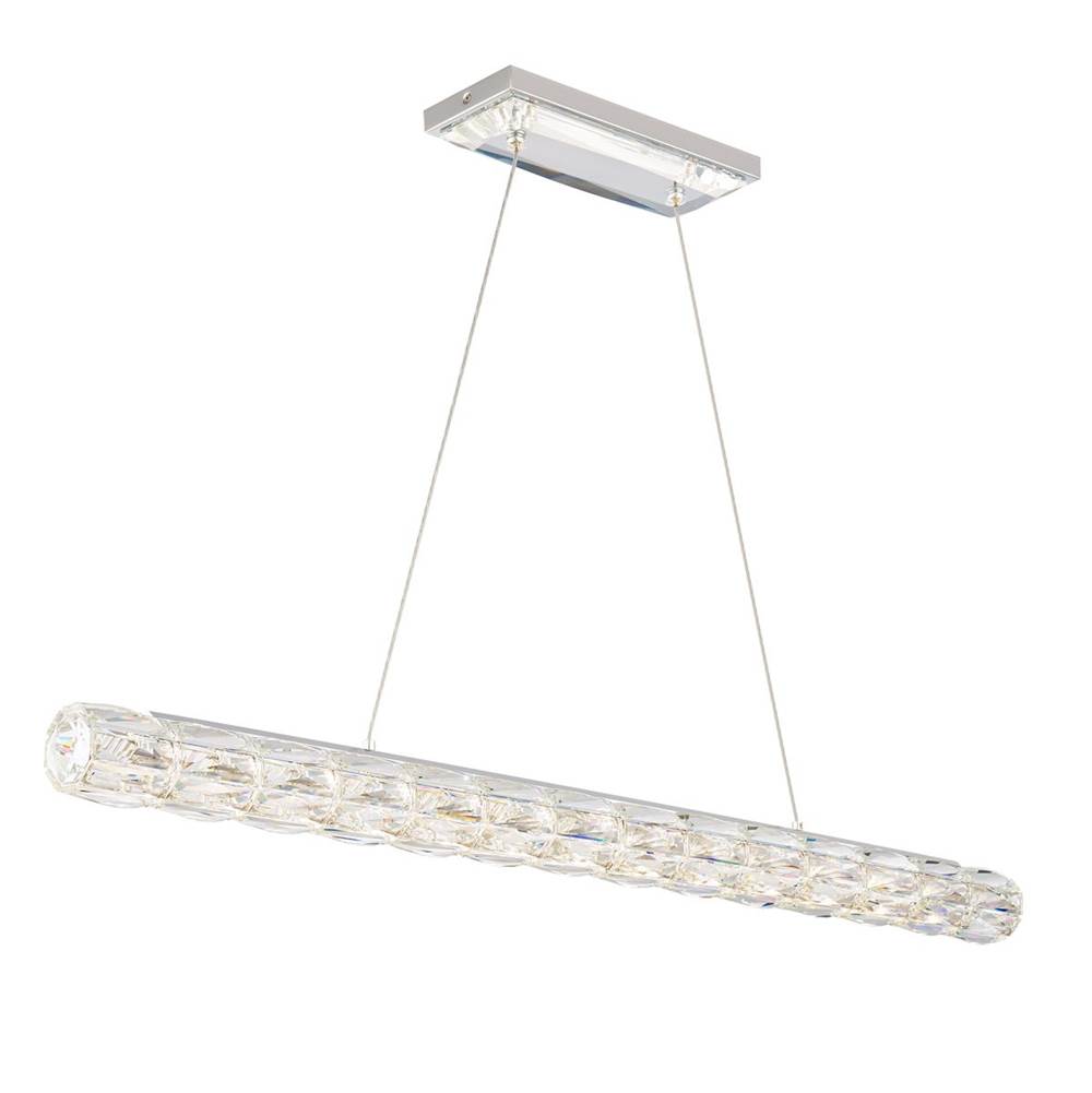 Schonbek Verve LED 43in 120/277V Linear Pendant in Polished Stainless Steel with Clear Radiance Crystal