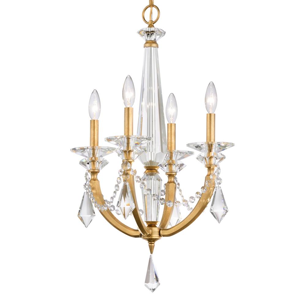 Schonbek Verona 4 Light 120V Chandelier in French Gold with Clear Radiance Crystal
