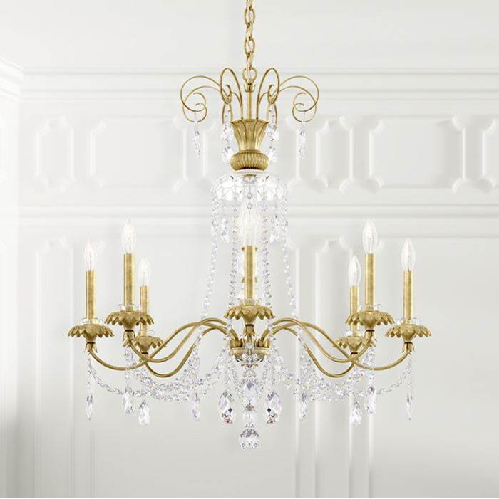 Schonbek Helenia 8 Light Chandelier in Heirloom Gold with Clear Heritage Crystal