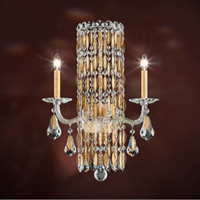 Schonbek Sarella 2 Light 110V Wall Sconce in White with Crystal Heritage Crystal