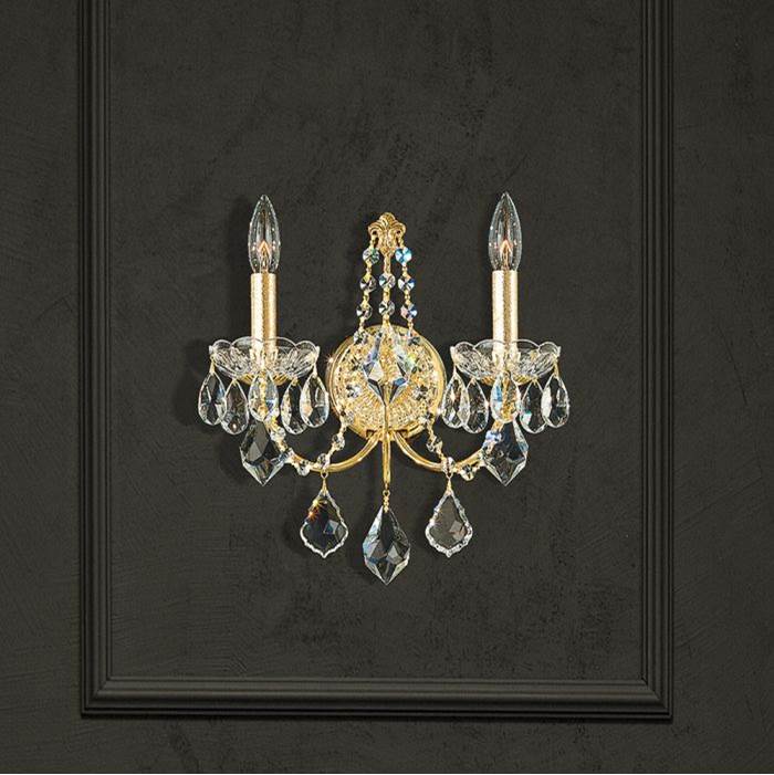 Schonbek Century 2 Light 110V Wall Sconce with Clear Heritage Crystal