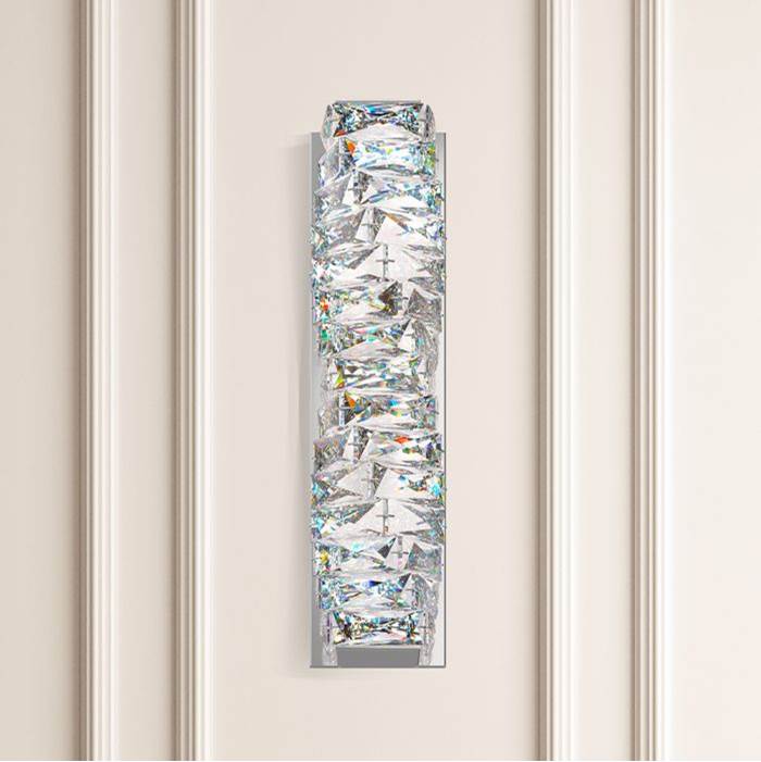 Schonbek Glissando 2 Light 110V Wall Sconce in Stainless Steel with Clear Crystals From Swarovski®