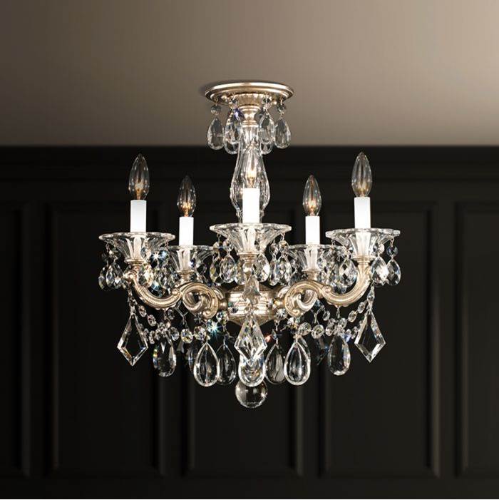 Schonbek La Scala 5 Light 110V Chandelier in French Gold with Clear Crystals From Swarovski®