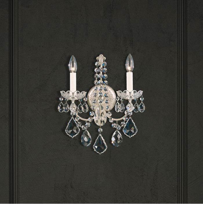 Schonbek New Orleans 2 Light 110V Wall Sconce in Etruscan Gold with Clear Heritage Crystal