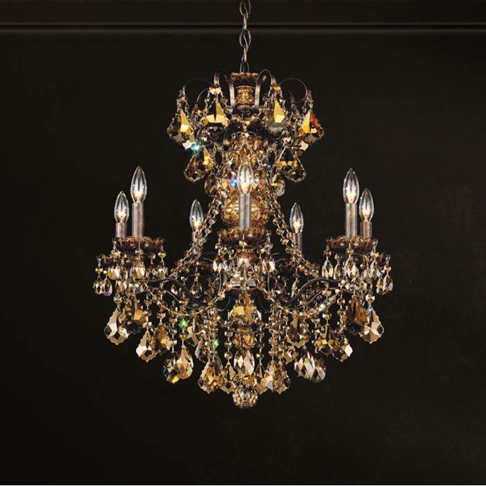 Schonbek New Orleans 7 Light 110V Chandelier in French Gold with Clear Heritage Crystal