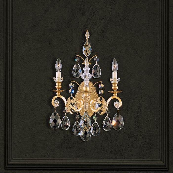 Schonbek Renaissance 2 Light 110V Wall Sconce in Etruscan Gold with Clear Crystals From Swarovski®