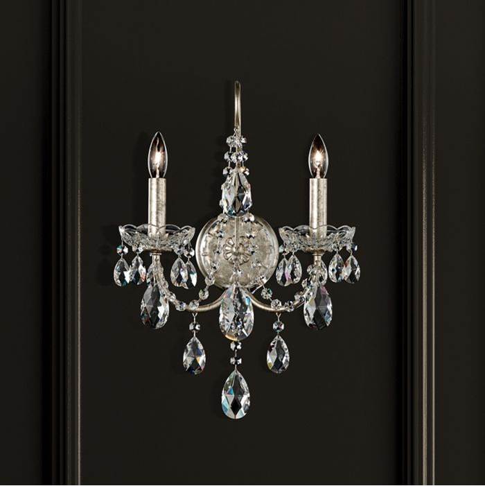 Schonbek Sonatina 2 Light 110V Wall Sconce in Rich Auerelia Gold with Clear Crystals From Swarovski®