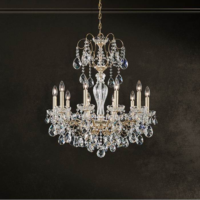 Schonbek Sonatina 10 Light 110V Chandelier in Silver with Clear Crystals From Swarovski®
