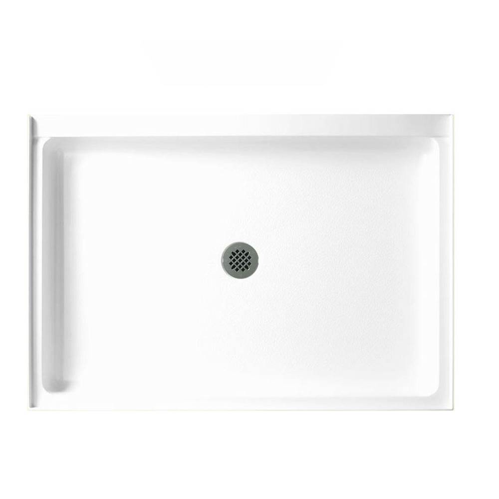 Swan SS-3442 34 x 42 Swanstone Alcove Shower Pan with Center Drain in Bone