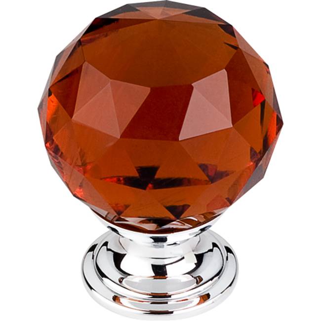 Top Knobs Wine Crystal Knob 1 3/8 Inch Polished Chrome Base