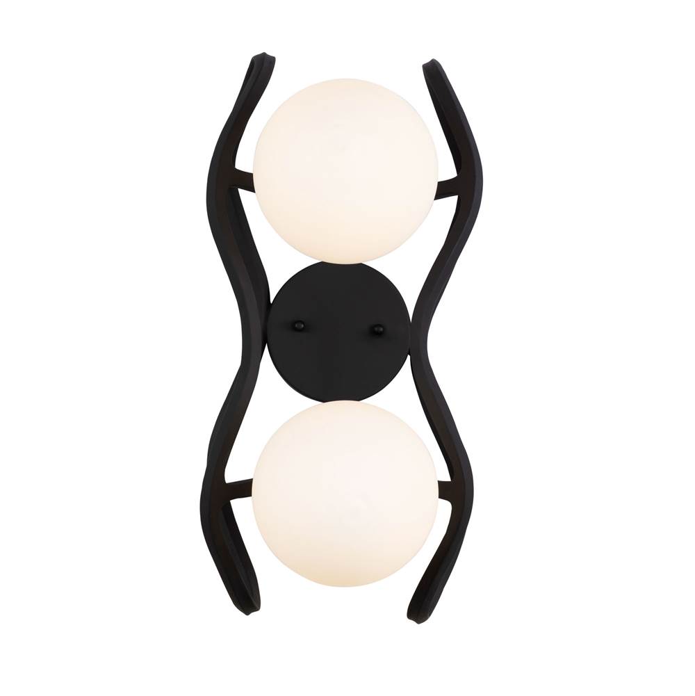 Varaluz Black Betty 2-Lt Sconce - Carbon/French Gold