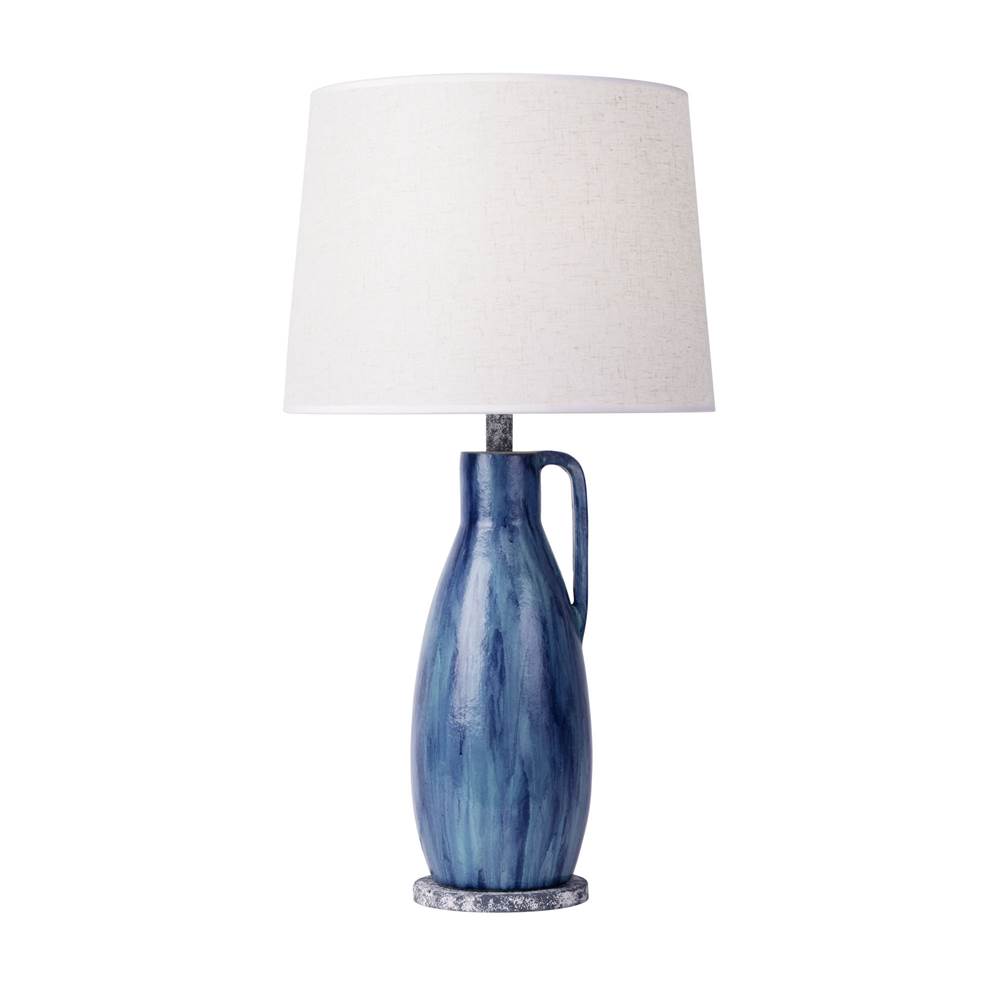 Varaluz Avesta 1-Lt Ceramic Table Lamp - Apothecary Gray/Blue Lustro