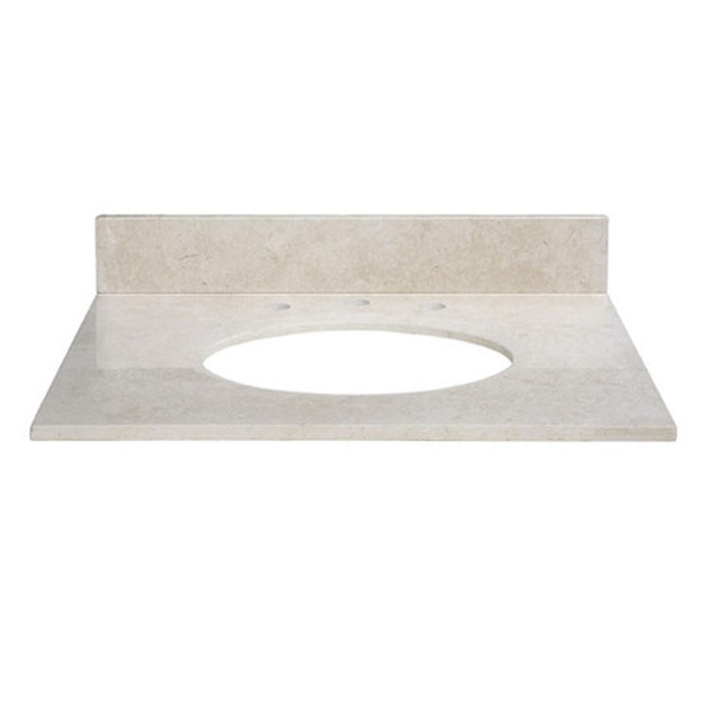 Ryvyr Stone Top - 31-inch for Oval Undermount Sink - Galala Beige Marble