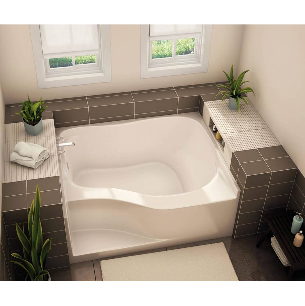 Aker GT-4860 AcrylX Alcove Left-Hand Drain Bath in Sterling Silver