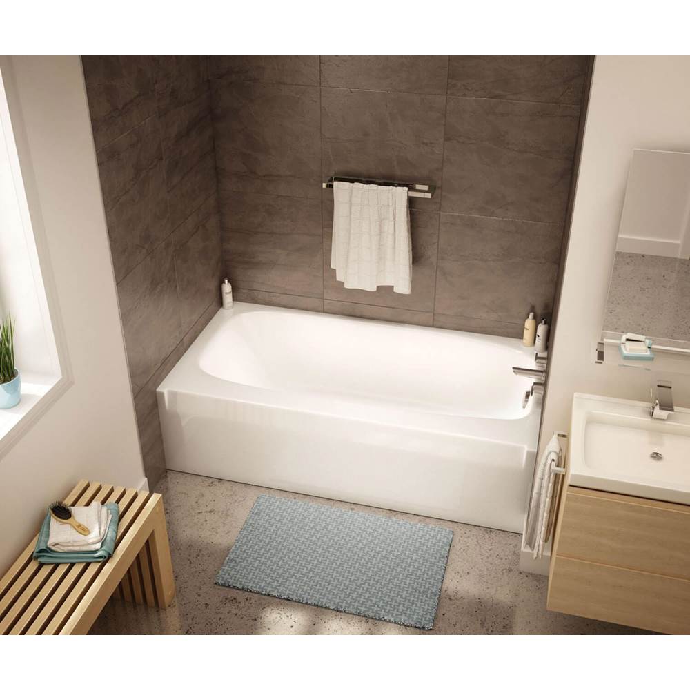 Aker TO-3060 AcrylX Alcove Left-Hand Drain Bath in Sterling Silver