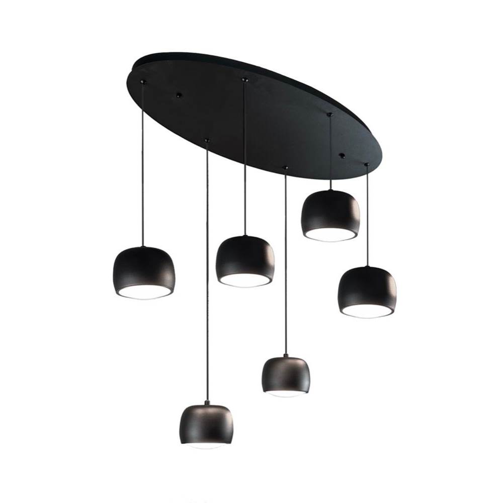 Artcraft Onyx Collection Integrated LED 6-Light Pendant, Black