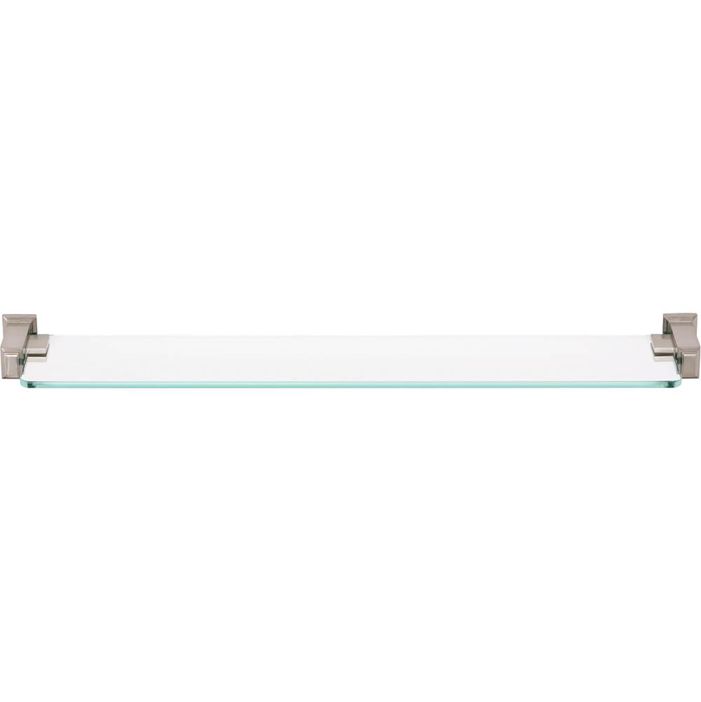 Atlas Sutton Place Bath Glass Shelf 24 Inches Brushed Nickel