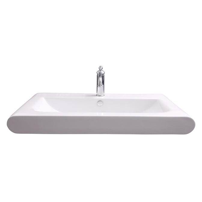 Barclay Tevis Rect 36'' Wall Hung,1 Faucet hole,Overflow, White