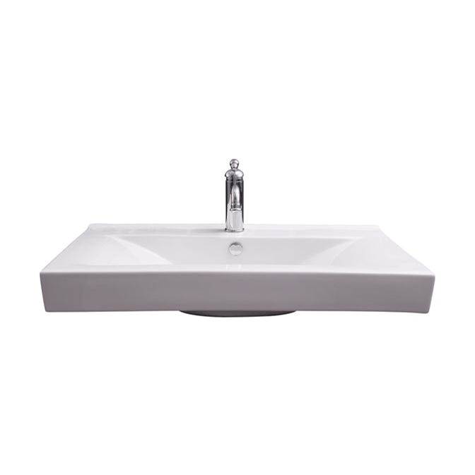 Barclay Twain Rect 32'' Wall Hung,1 Faucet hole,Overflow, White