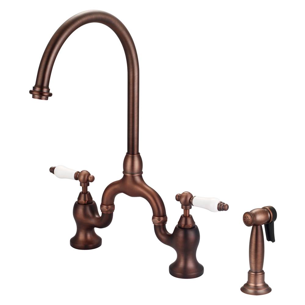 Barclay Banner Kitchen Bridge Faucet wSidespray and Porc Lever Han,ORB