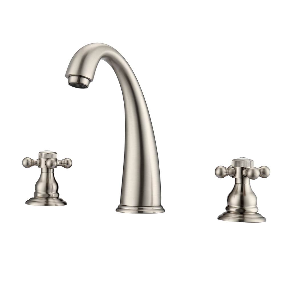 Barclay Maddox 8''cc Lav Faucet, withhoses,Button Cross Handles, BN