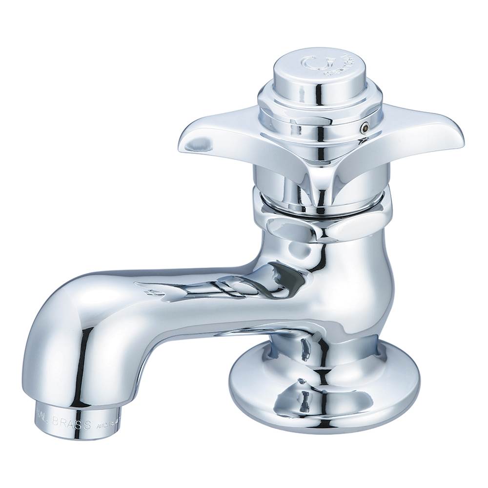 Central Brass Selfclose-Basin 4-Arm Vandal Proof Hdl W/Aerator Cold-Pc