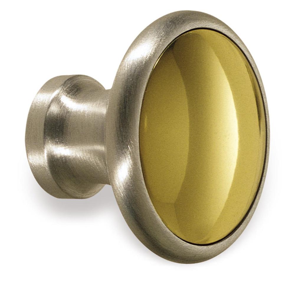 Colonial Bronze Cabinet Knob Hand Finished in Satin Nickel and Pewter