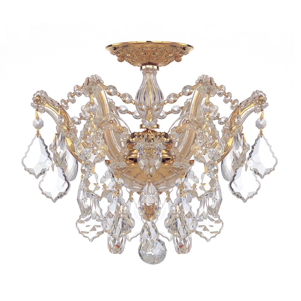 Crystorama Maria Theresa 3 Light Clear Crystal Gold Ceiling Mount