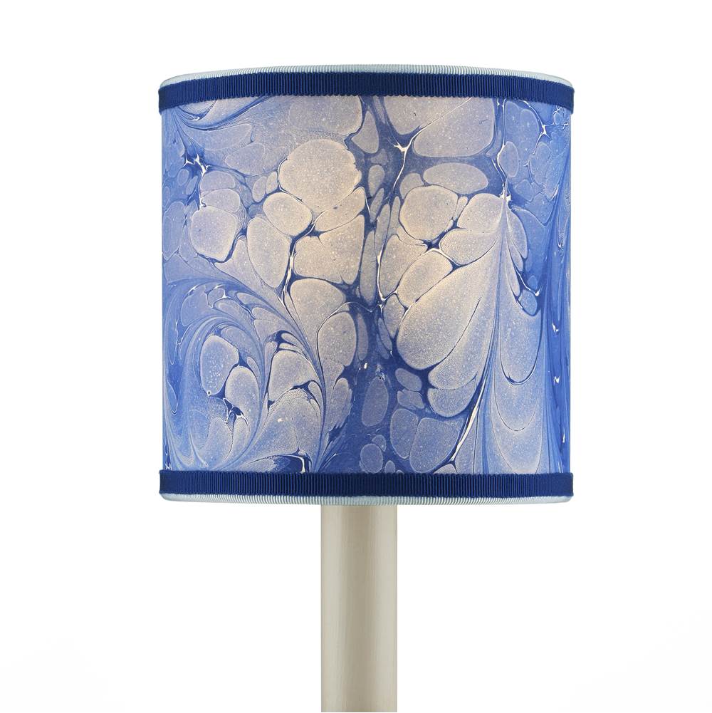 Currey And Company Marble Paper Drum Chandelier Shade - Blue
