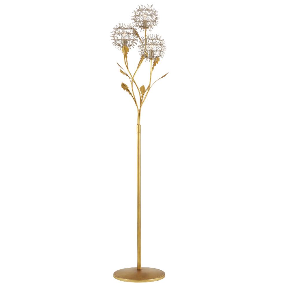 Currey And Company Dandelion Silver and Gold Floor Lamp