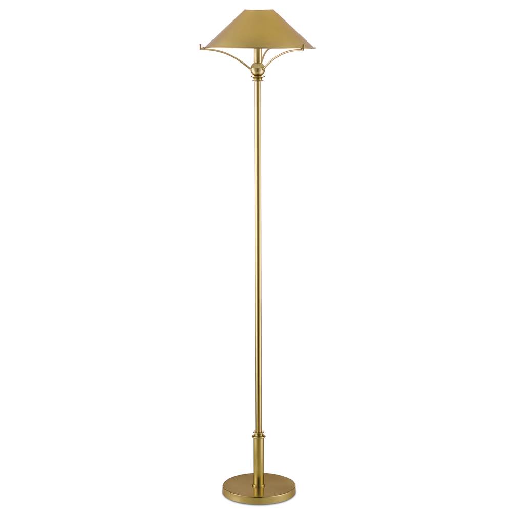 Currey And Company Maarla Brass Floor Lamp