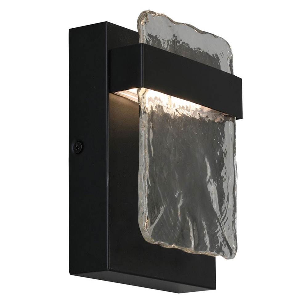 Eglo 1X10W Led Indoor Or Outdoor Wall Light With A Black Finish And Clear Water Glass